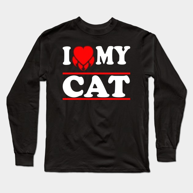 I Love My Cat design -Heart Nail- For Women, Men, and Kids Long Sleeve T-Shirt by bakmed